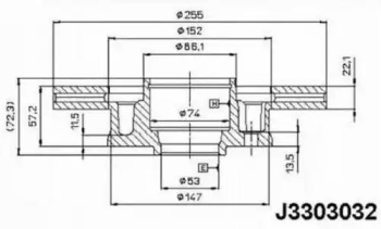 Тормозной диск NIPPARTS J3303032