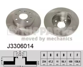 Тормозной диск NIPPARTS J3306014