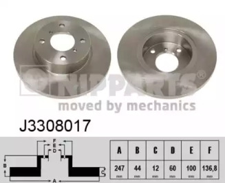 Тормозной диск NIPPARTS J3308017