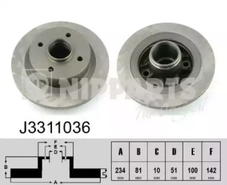 Тормозной диск NIPPARTS J3311036