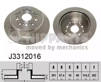 Тормозной диск NIPPARTS J3312016