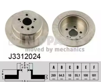 Тормозной диск NIPPARTS J3312024