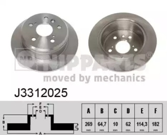 Тормозной диск NIPPARTS J3312025