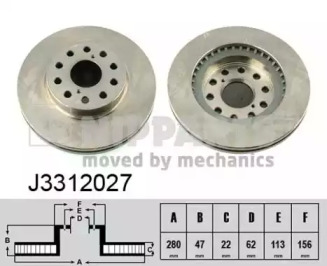 Тормозной диск NIPPARTS J3312027