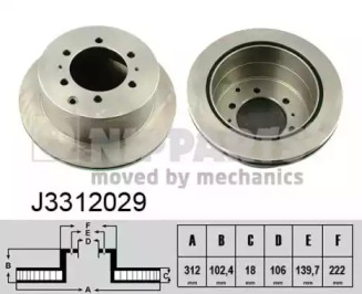 Тормозной диск NIPPARTS J3312029