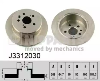 Тормозной диск NIPPARTS J3312030