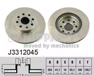 Тормозной диск NIPPARTS J3312045