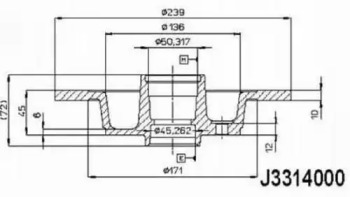 Тормозной диск NIPPARTS J3314000