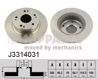 Тормозной диск NIPPARTS J3314031