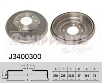 Тормозный барабан NIPPARTS J3400300