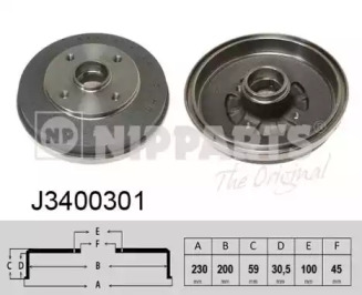 Тормозный барабан NIPPARTS J3400301