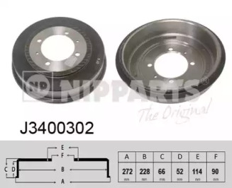 Тормозной барабан NIPPARTS J3400302