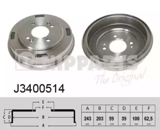 Тормозный барабан NIPPARTS J3400514