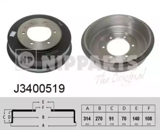 Тормозной барабан NIPPARTS J3400519