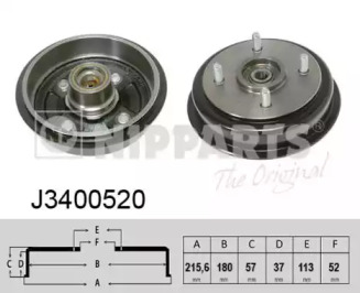 Тормозный барабан NIPPARTS J3400520