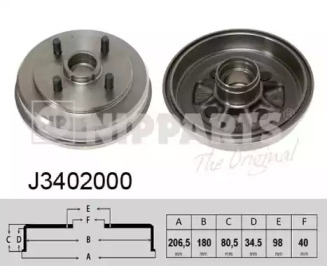 Тормозный барабан NIPPARTS J3402000