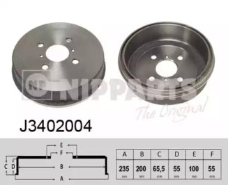 Тормозной барабан NIPPARTS J3402004