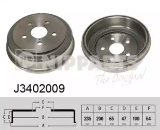 Тормозный барабан NIPPARTS J3402009