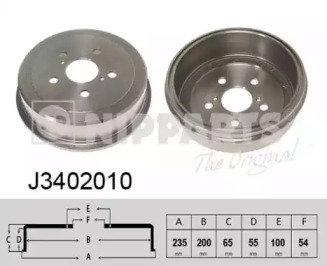 Тормозный барабан NIPPARTS J3402010