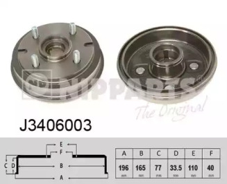 Тормозный барабан NIPPARTS J3406003