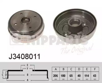 Тормозный барабан NIPPARTS J3408011