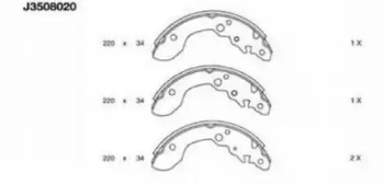 Комлект тормозных накладок NIPPARTS J3508020