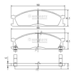 Комплект тормозных колодок NIPPARTS J3601037