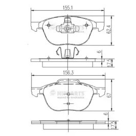 Комплект тормозных колодок NIPPARTS J3603063