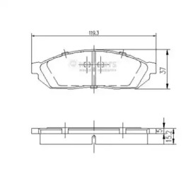 Комплект тормозных колодок NIPPARTS J3604004