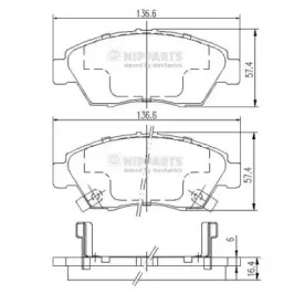 Комплект тормозных колодок NIPPARTS J3604033