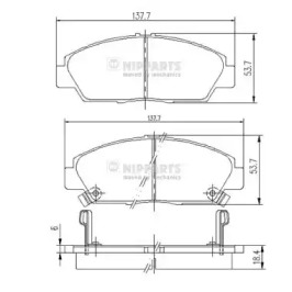 Комплект тормозных колодок NIPPARTS J3604037