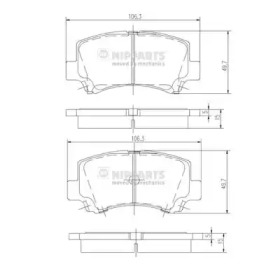 Комплект тормозных колодок NIPPARTS J3608018