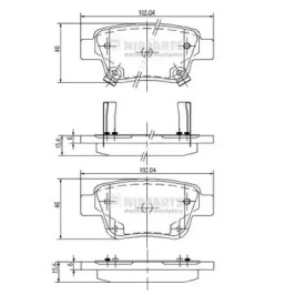 Комплект тормозных колодок NIPPARTS J3612030