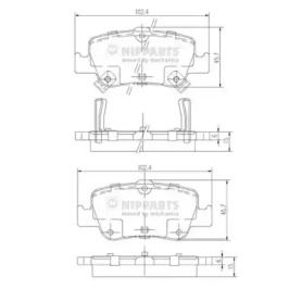 Комплект тормозных колодок NIPPARTS J3612033