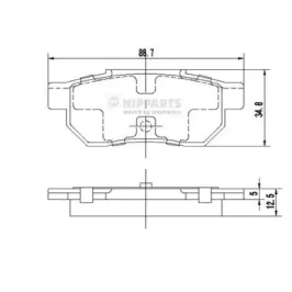 Комплект тормозных колодок NIPPARTS J3614002