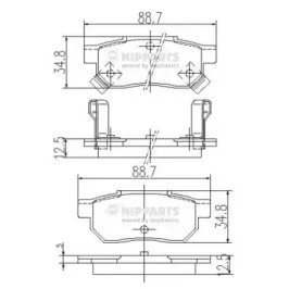 Комплект тормозных колодок NIPPARTS J3614004