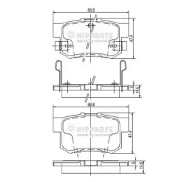 Комплект тормозных колодок, дисковый тормоз NIPPARTS J3614008