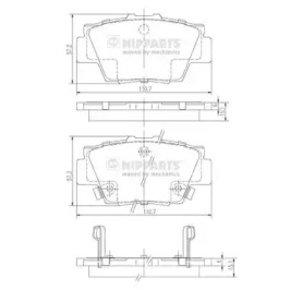 Комплект тормозных колодок NIPPARTS J3614010