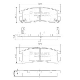 Комплект тормозных колодок NIPPARTS J3615003