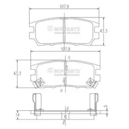 Комплект тормозных колодок NIPPARTS J3615005