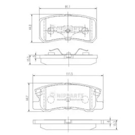 Комплект тормозных колодок NIPPARTS J3615010