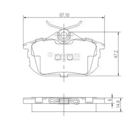 Комплект тормозных колодок NIPPARTS J3615012