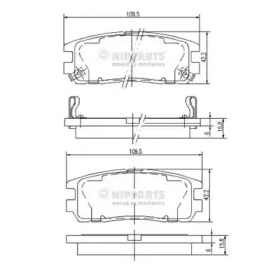 Комплект тормозных колодок NIPPARTS J3619001