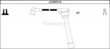 Комплект электропроводки NIPPARTS J5380514