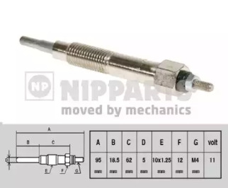 Свеча накаливания NIPPARTS J5711016