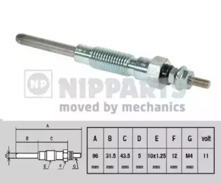 Свеча накаливания NIPPARTS J5712001