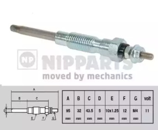 Свеча накаливания NIPPARTS J5712008