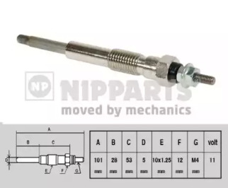 Свеча накаливания NIPPARTS J5712016