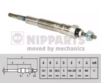 Свеча накаливания NIPPARTS J5718000