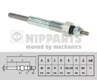 Свеча накаливания NIPPARTS J5719001